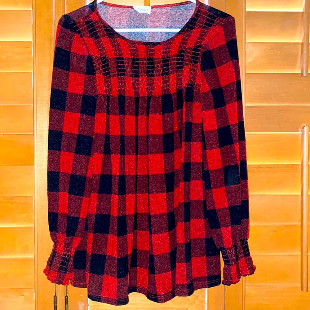 Impression long sleeve Red and black plaid